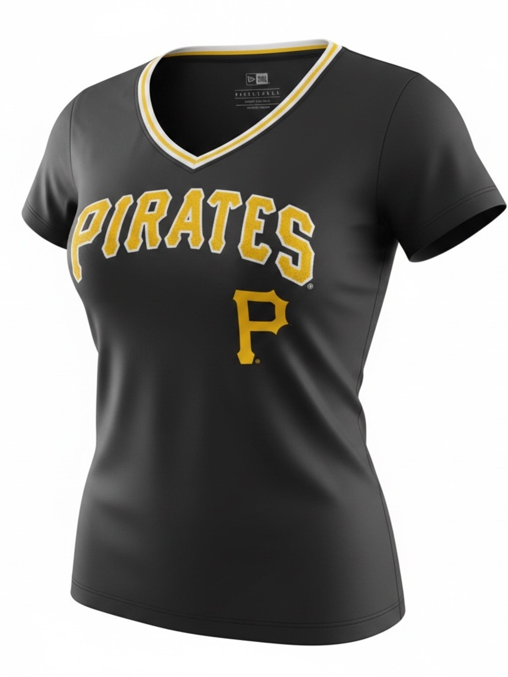 Pittsburg pirates MLB v neck jersey shirt woman xl black yellow new era 90s y2k